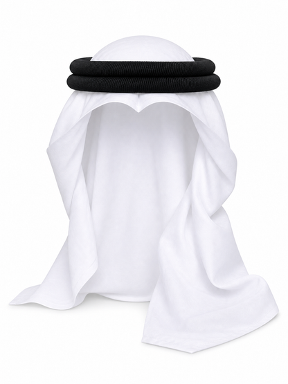 Festive White Arab Headdress with Agal