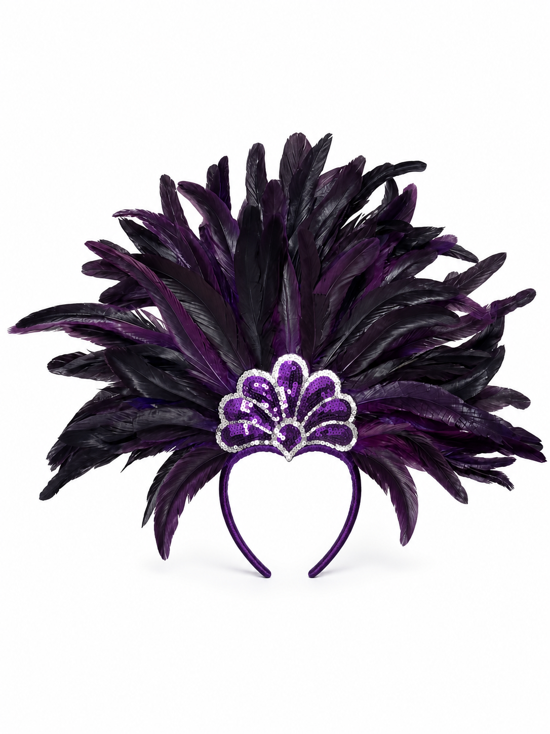 Carnival headpiece with feathers and sequins