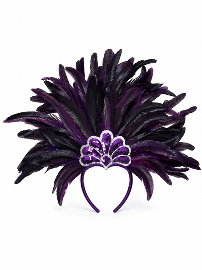 Carnival headpiece with feathers and sequins