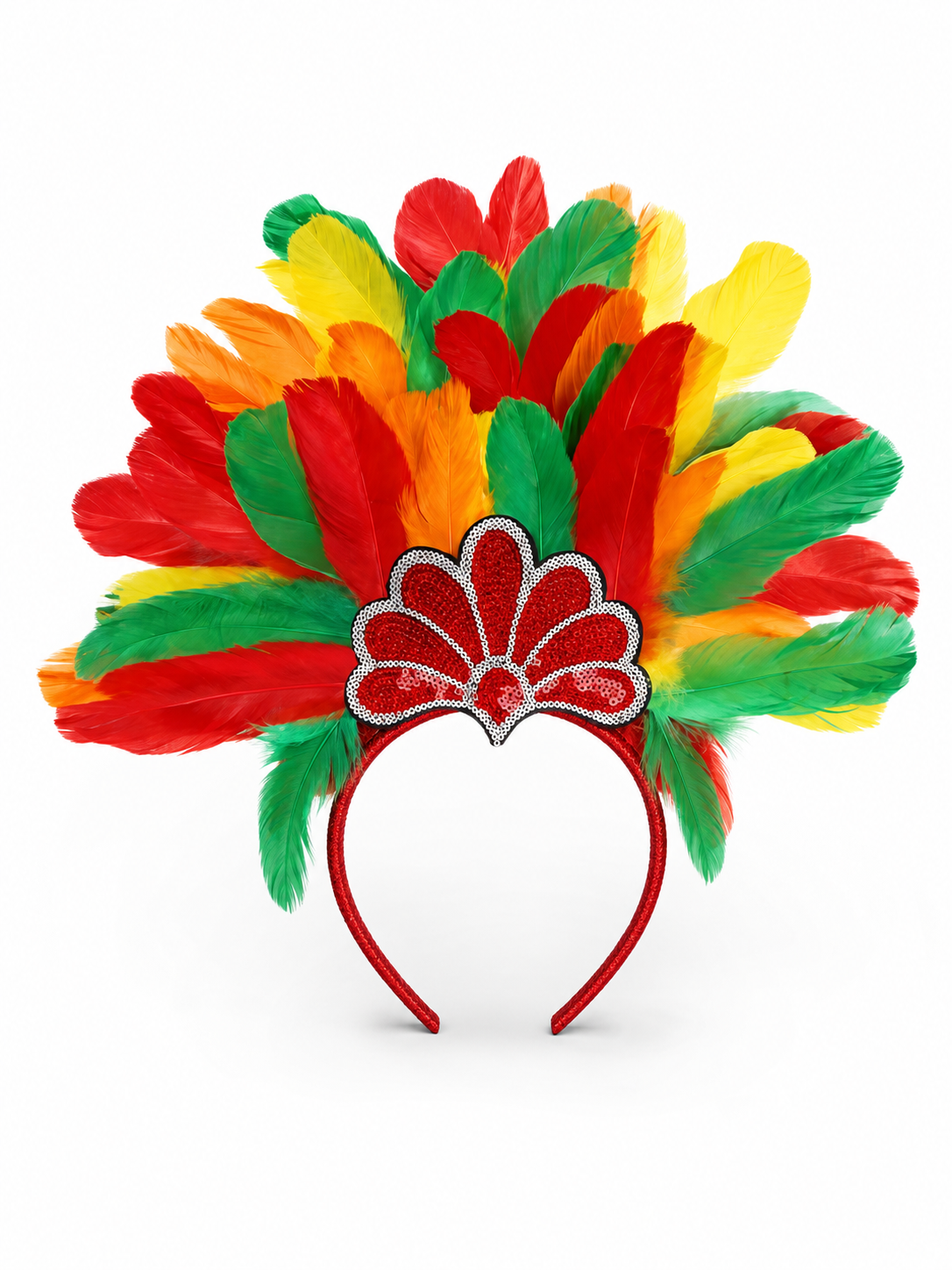Multicolored Carnival Feather Headpiece