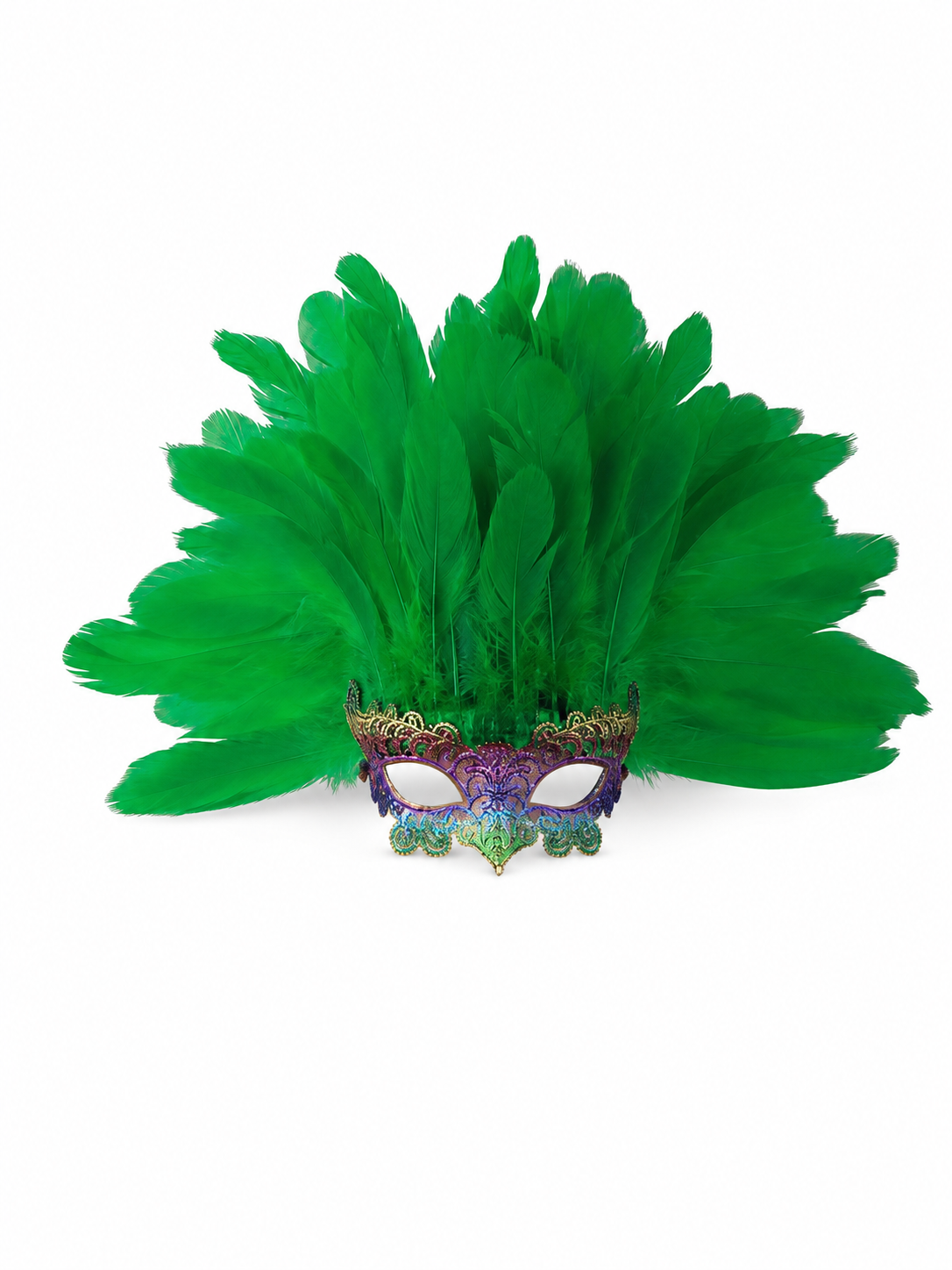Carnival feather headdress with mask