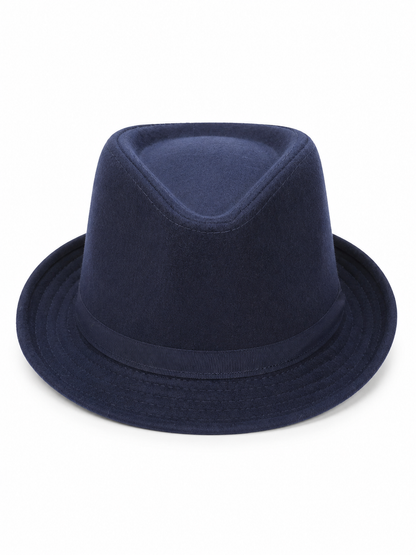Dark Blue Wool Felt Carnival Bucket Hat