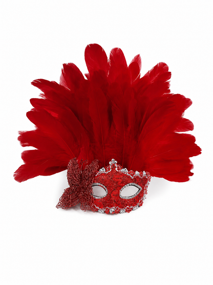 Carnival Headpiece with Red Feathers