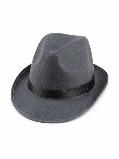 Carnival fedora hat with a short brim and ribbon