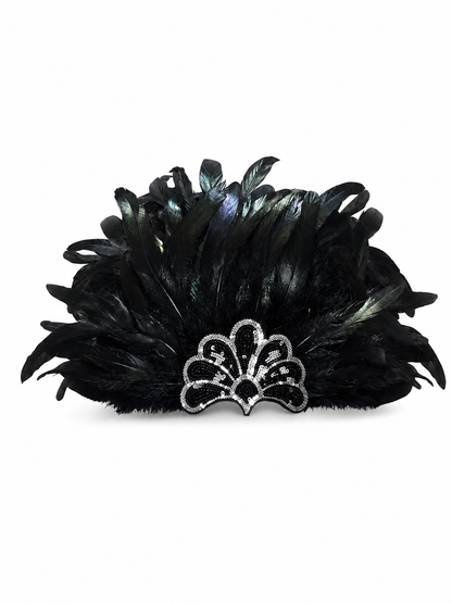 Carnival feather and sequin headpiece