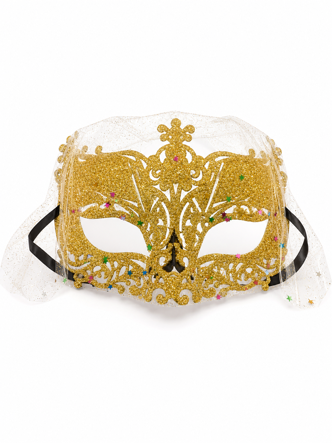 Masquerade Eye Mask with Gold Glitter