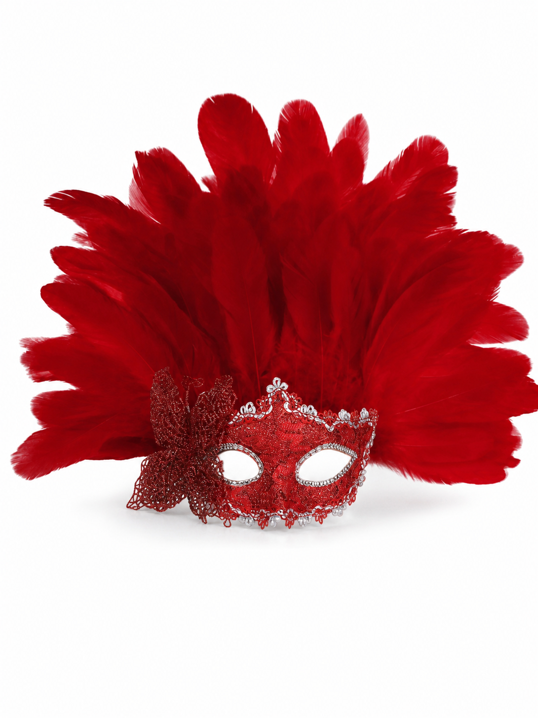 Carnival Headpiece with Red Feathers