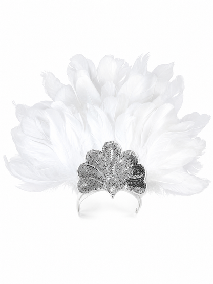 Carnival Headdress with White Feathers