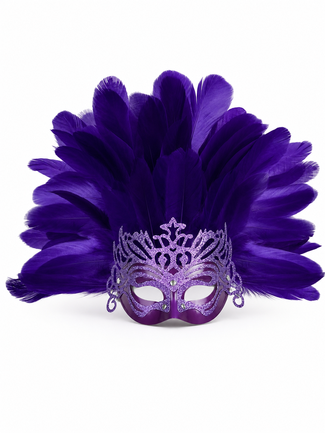 Carnival Mask with Purple Feathers
