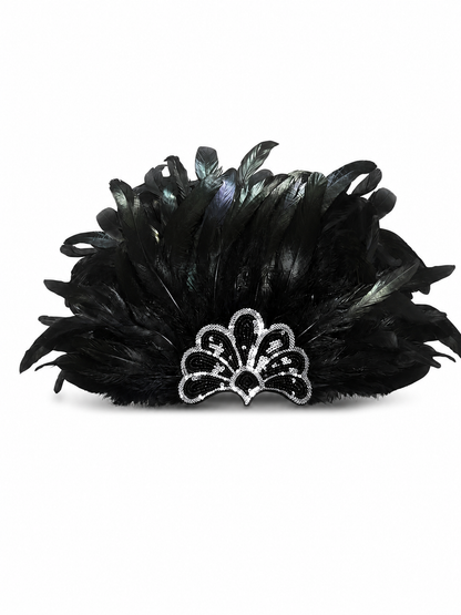 Carnival feather and sequin headpiece