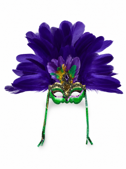 Masquerade Mask with Purple Feathers