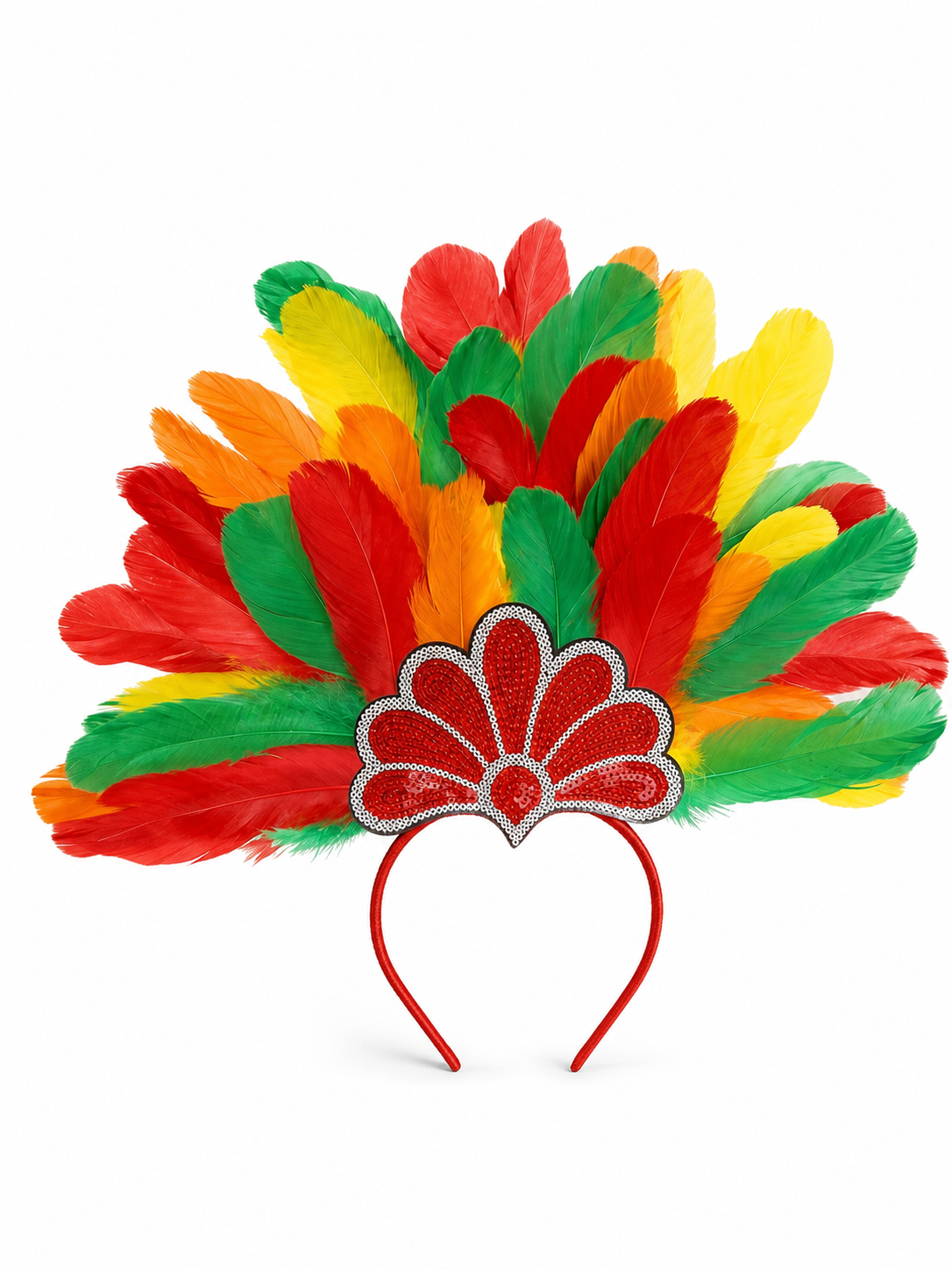 Carnival Headpiece with Multicolored Feathers