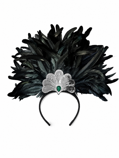 Carnival Feather and Bead Headpiece