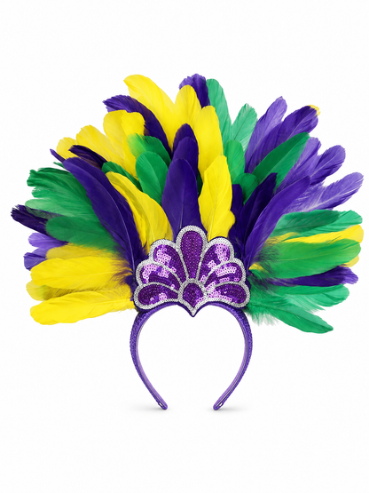 Carnival Feather and Sequin Headpiece