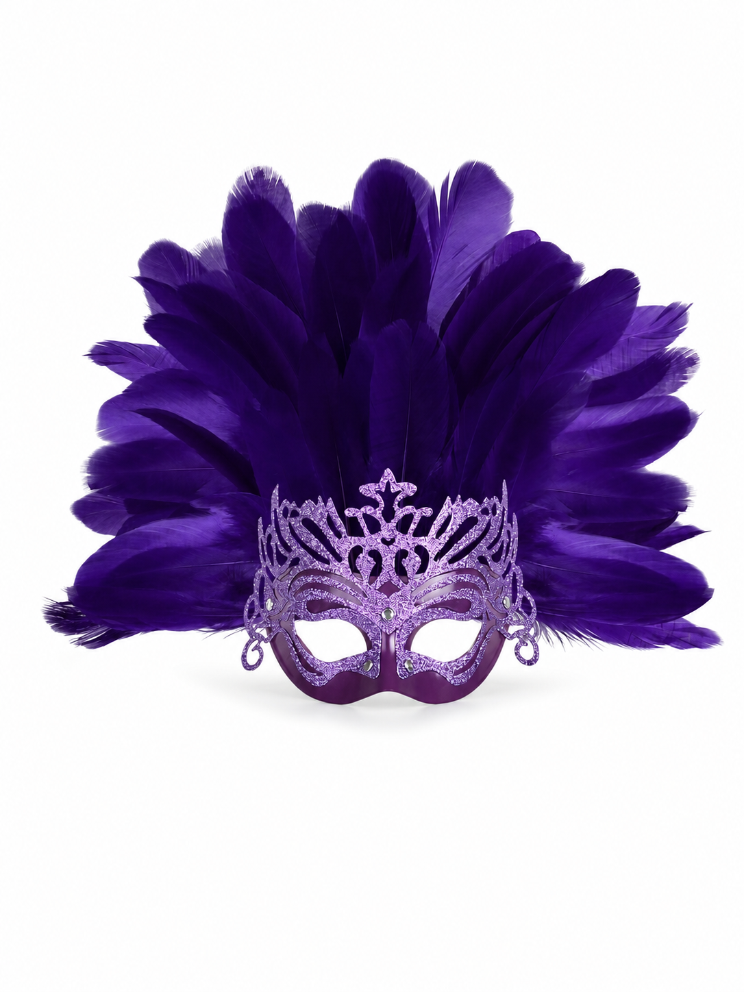 Carnival Mask with Purple Feathers