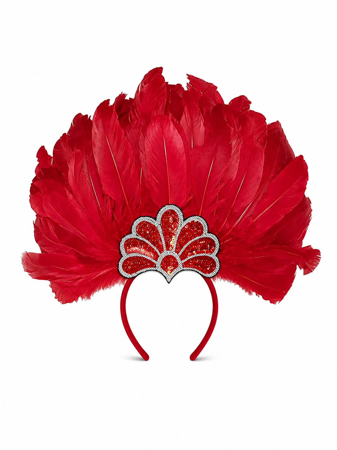 Carnival Headpiece with Red Feathers