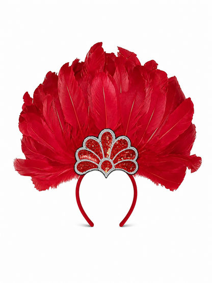 Carnival Headpiece with Red Feathers