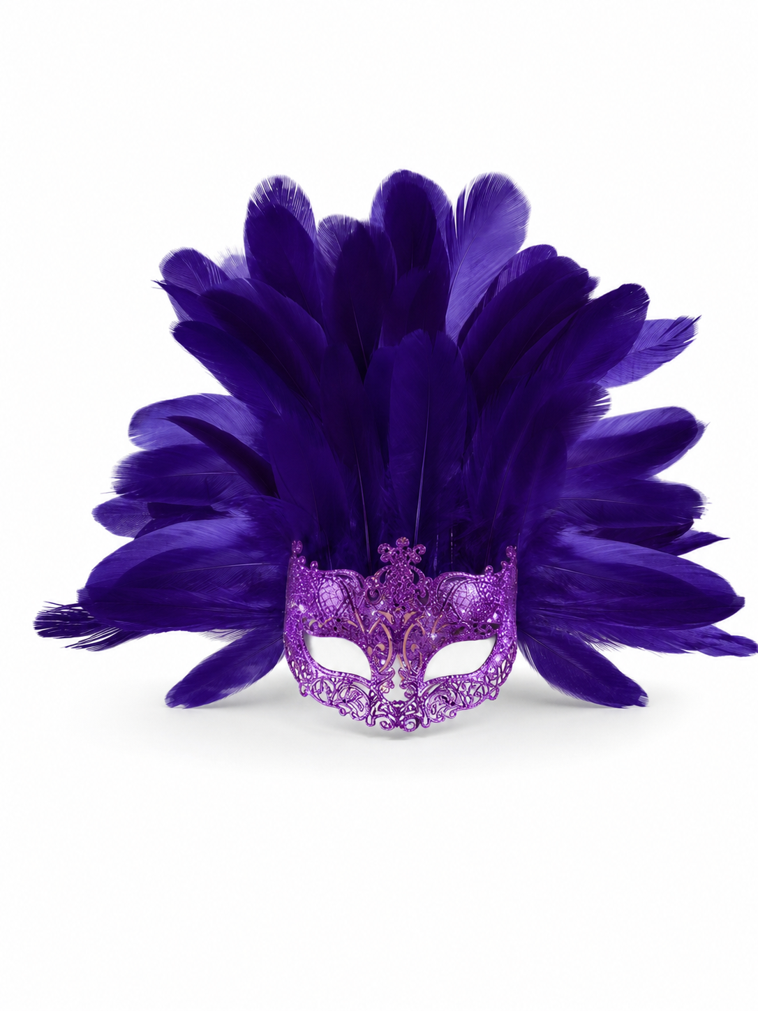 Carnival Headpiece with Feathers and Mask