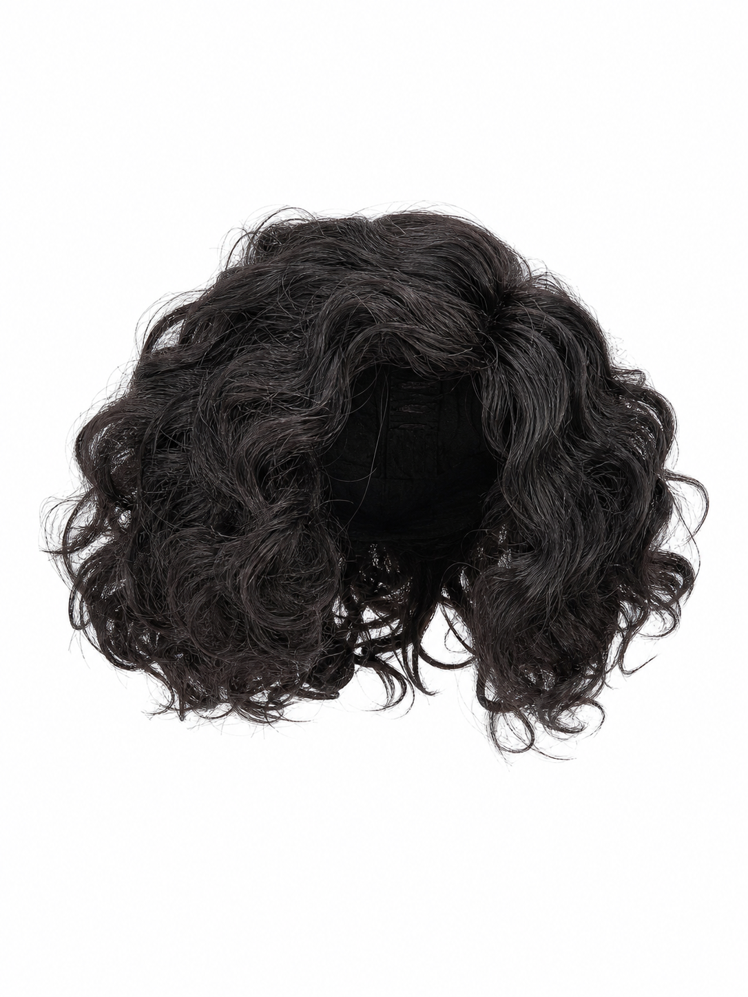 Black carnival wig with voluminous curls
