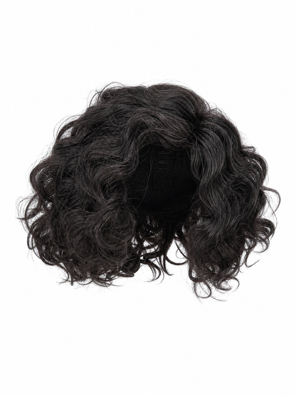 Black carnival wig with voluminous curls