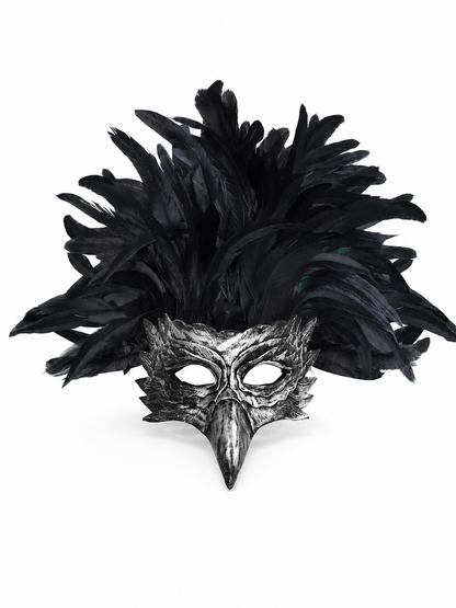 Carnival Eagle Mask with Black Feathers