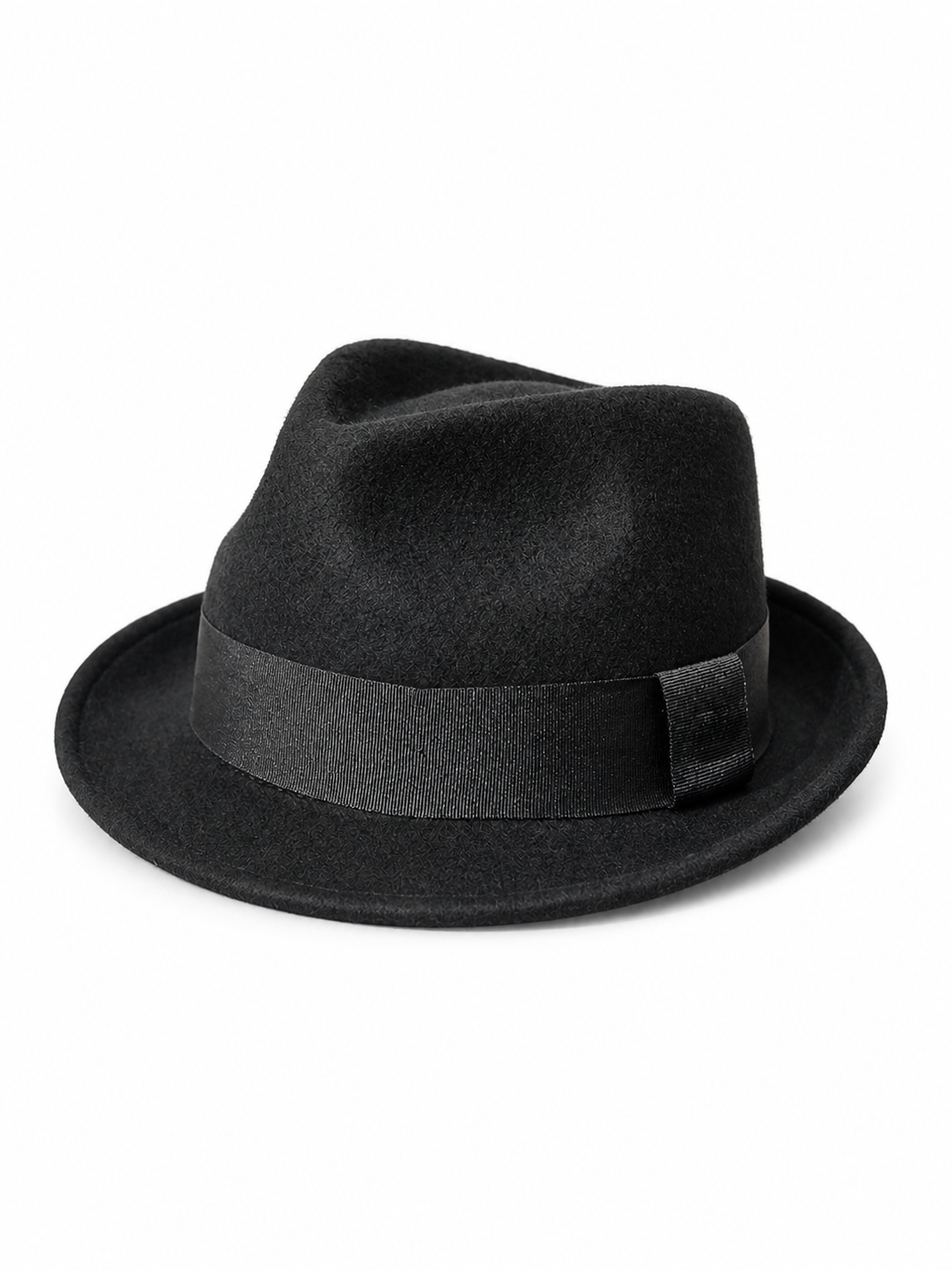 Black Carnival Fedora Hat with Ribbon