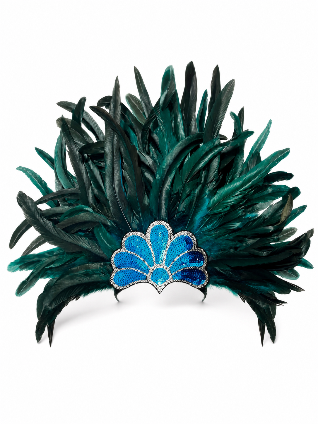 Carnival Headpiece with Blue Feathers