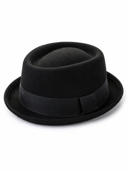 Black Carnival Fedora Hat with Ribbon
