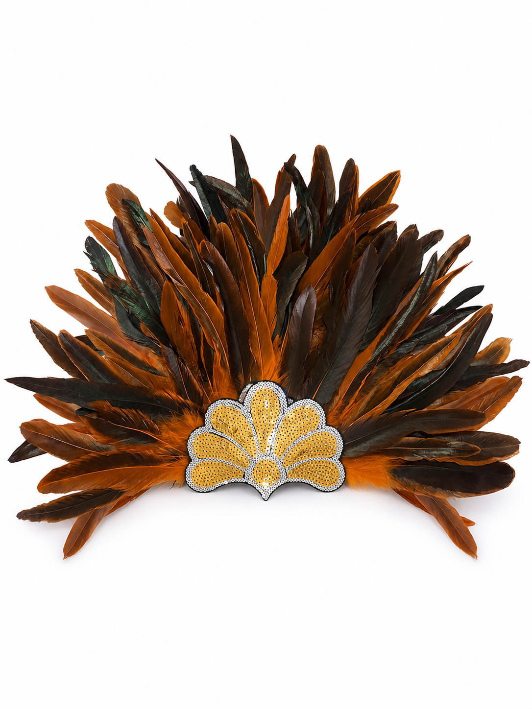 Carnival Headpiece with Orange Feathers