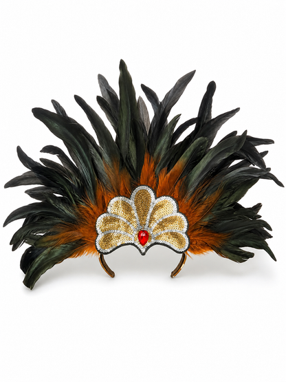 Carnival Feather and Bead Headpiece