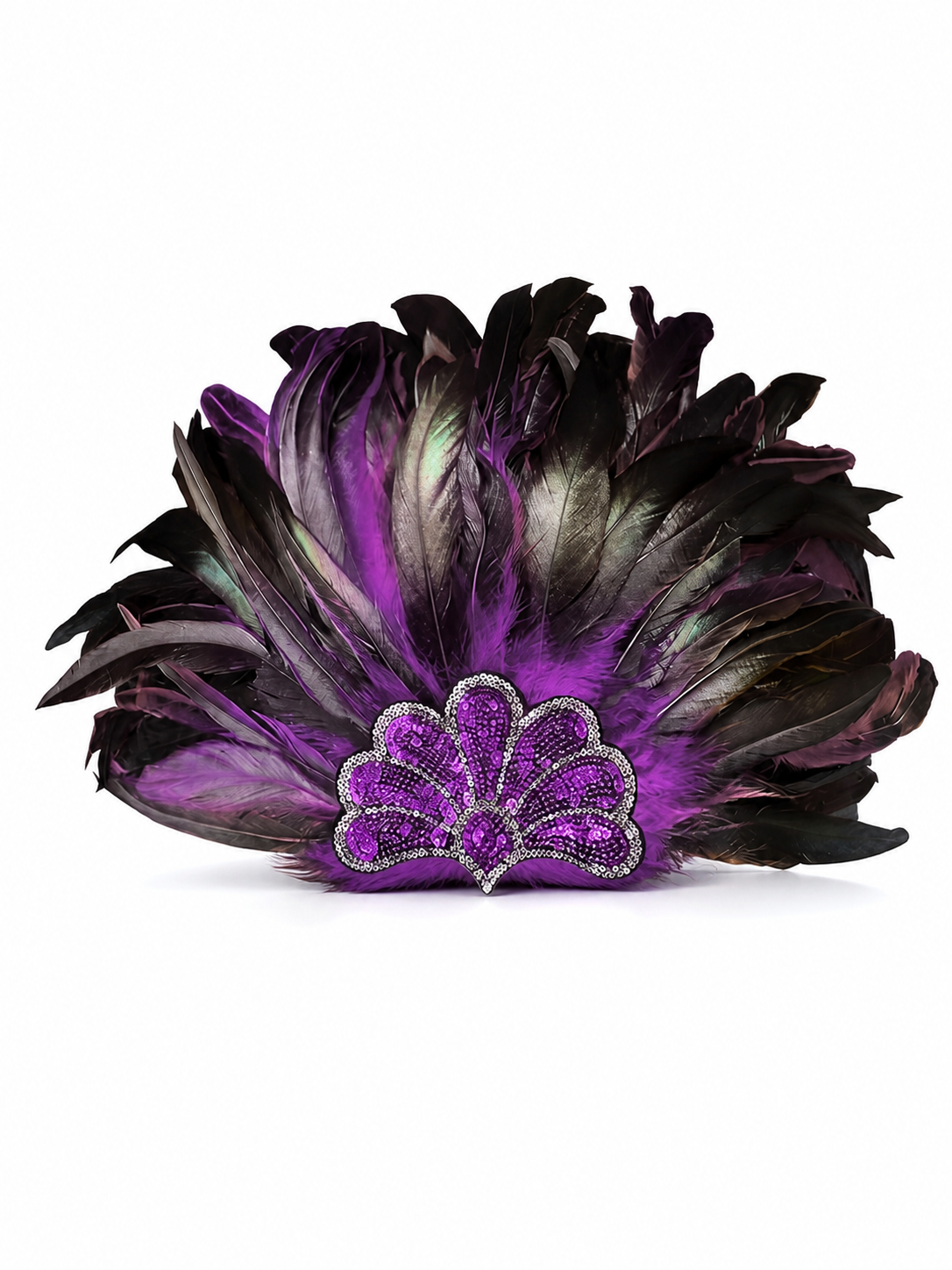 Carnival Headpiece with Purple Feathers