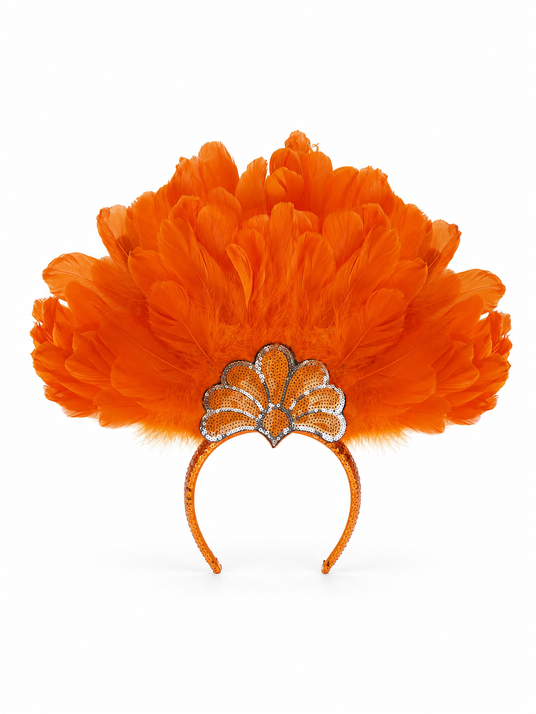 Carnival Headpiece with Orange Feathers