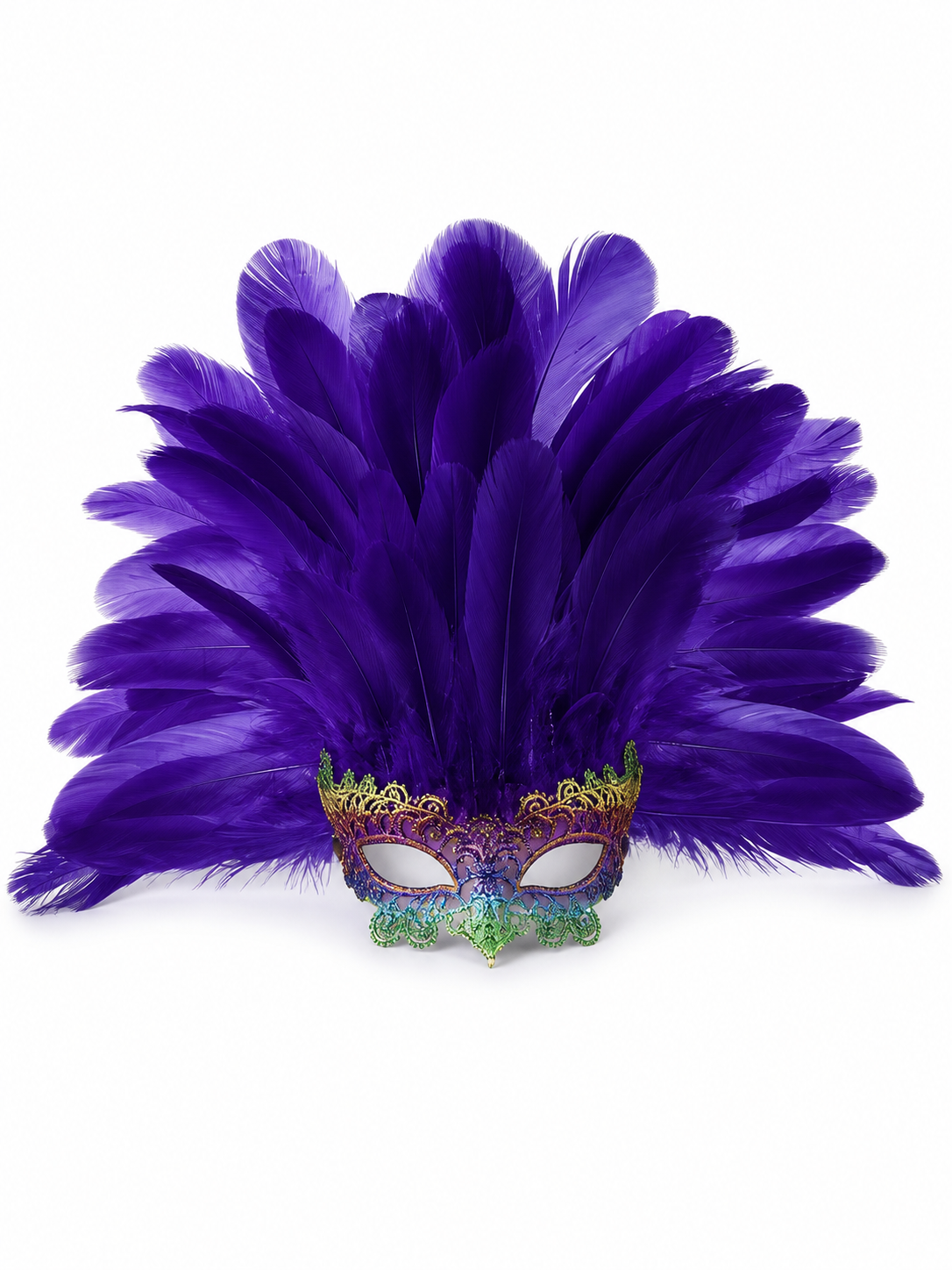Carnival Headdress with Feathers and Mask
