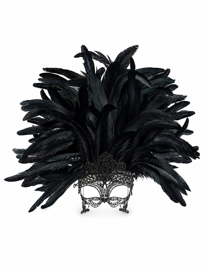 Carnival Feather Headpiece with Mask