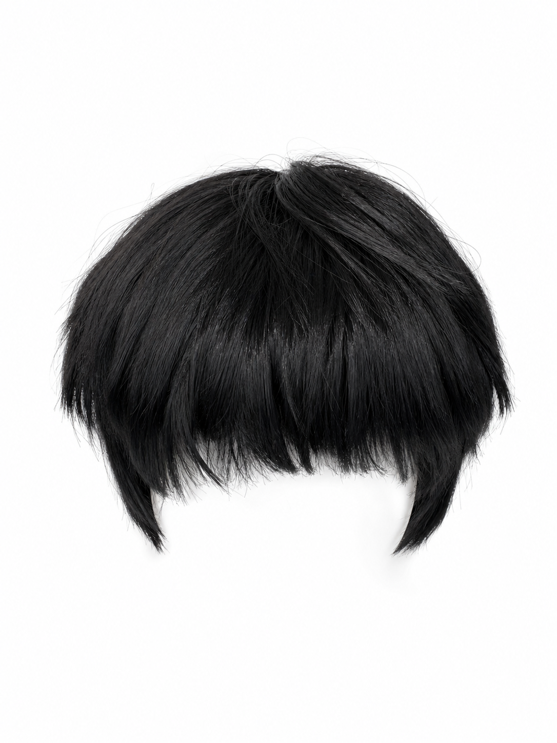 Short Black Carnival Wig with Straight Bangs