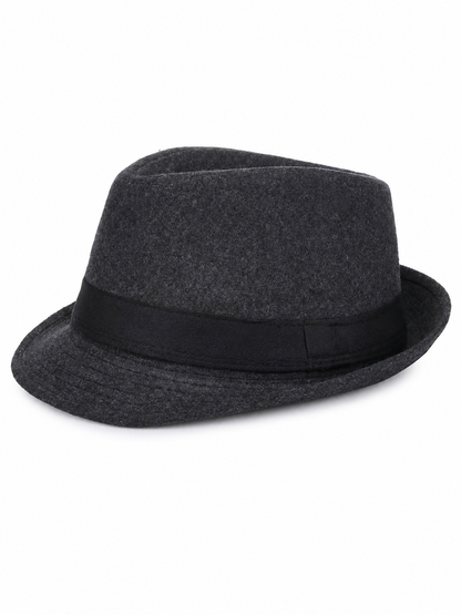 Costume fedora hat with black ribbon