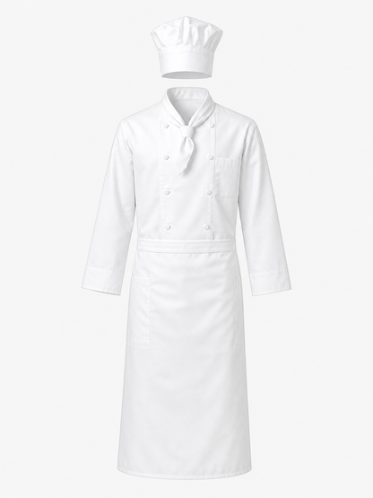 Halloween chef costume with apron and chef hat