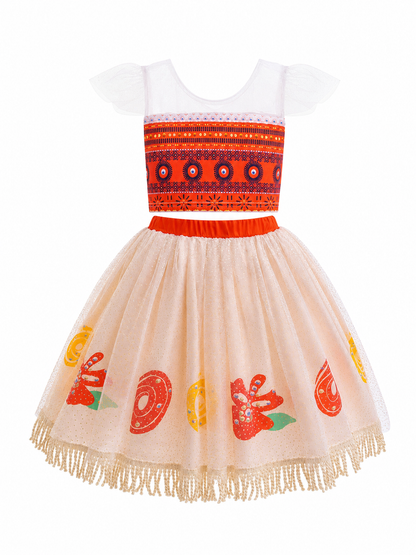 Moana 2 Character Costume Dress with Pattern