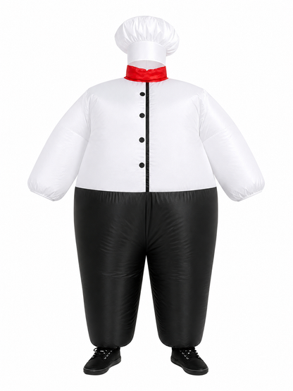 Inflatable Chef Costume with Hat and Mustache