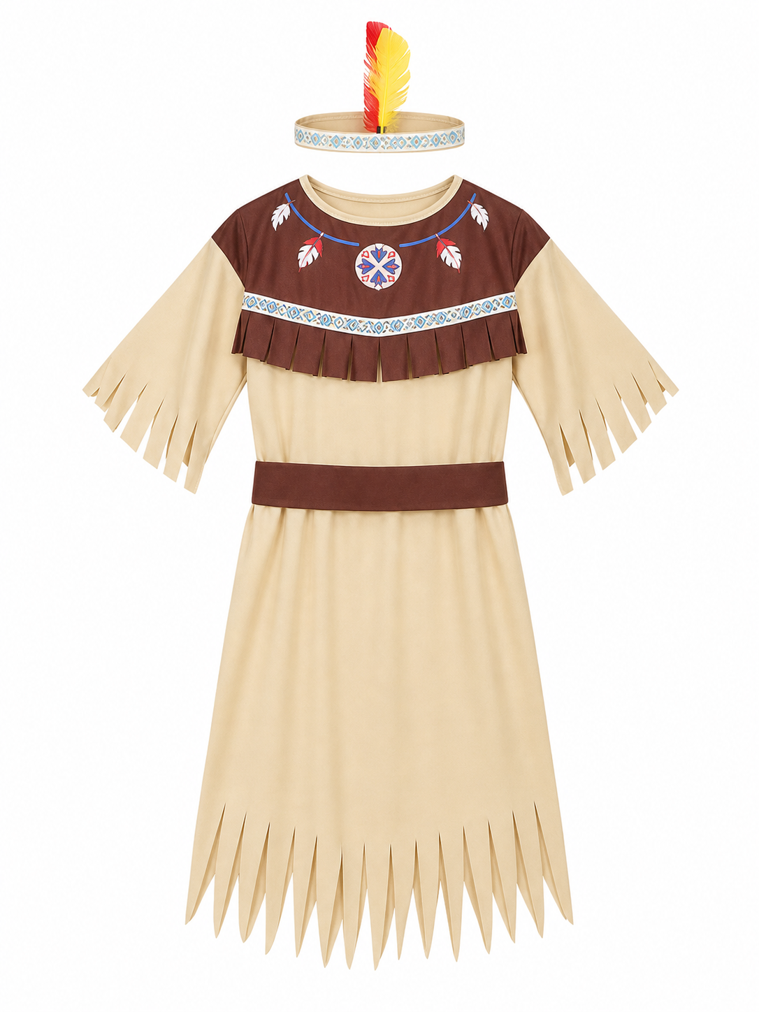 Native American-style carnival costume with dress