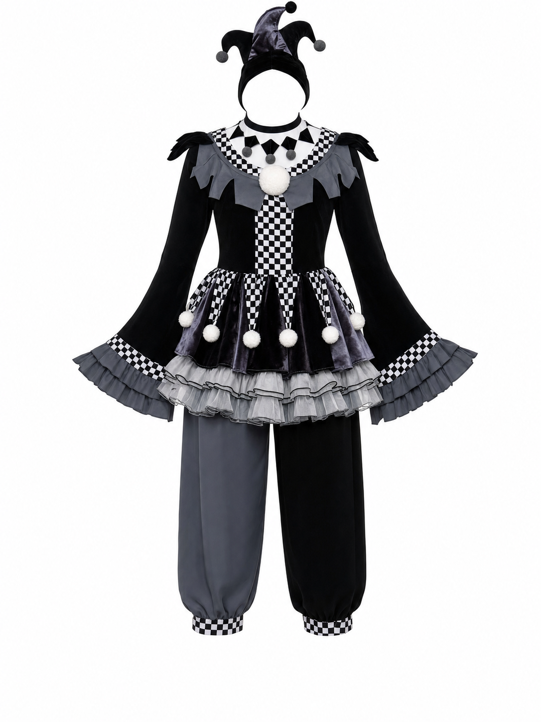 Gothic-Style Clown Costume for Halloween