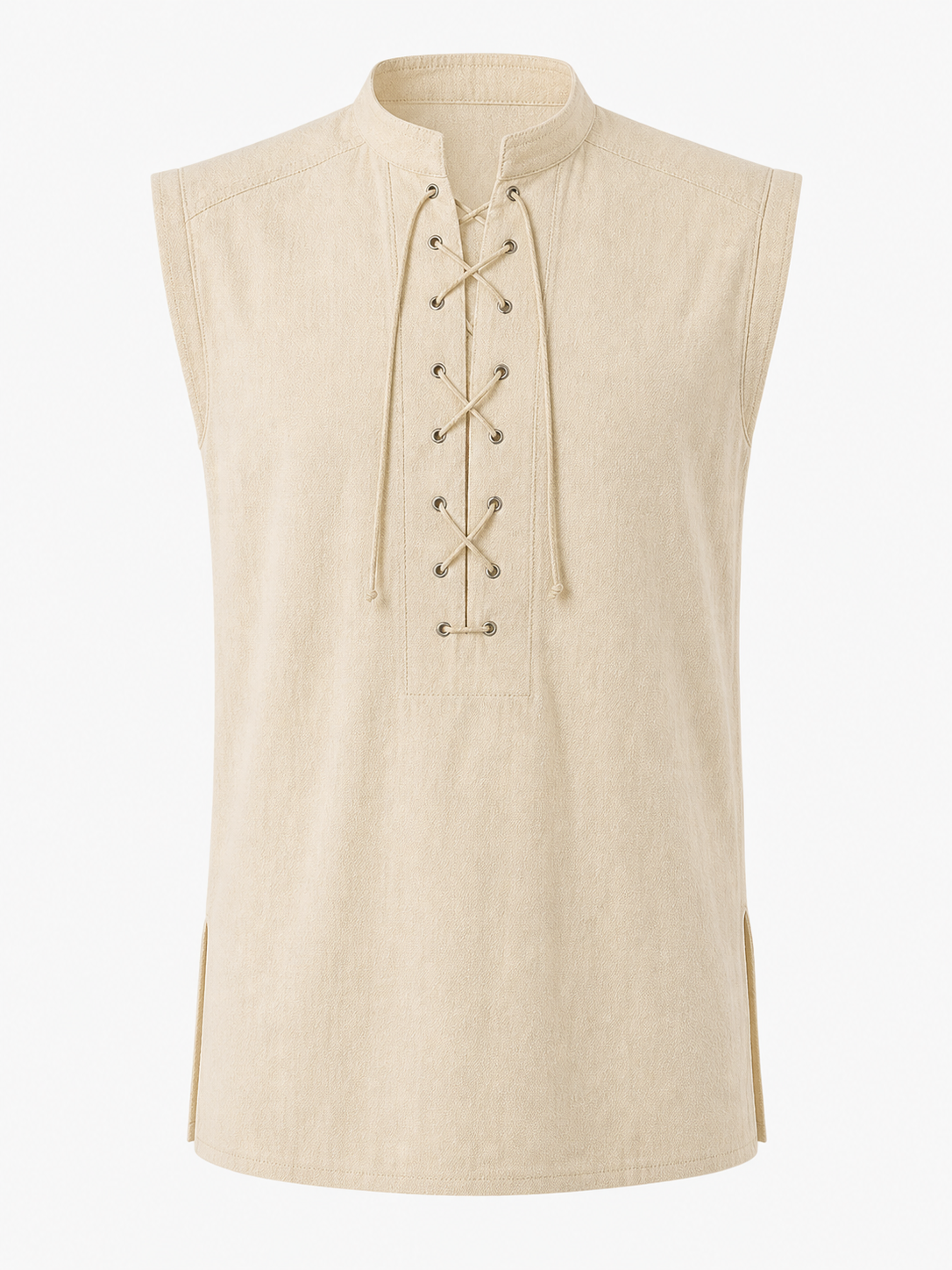 Lace-Up Vest with Stand Collar, Halloween