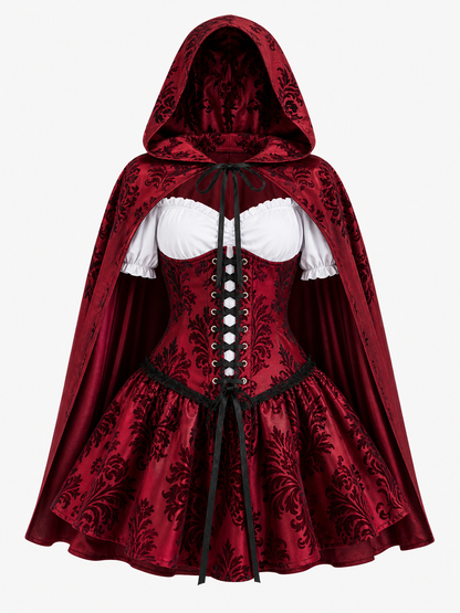 Little Red Riding Hood Costume with Cape and Corset