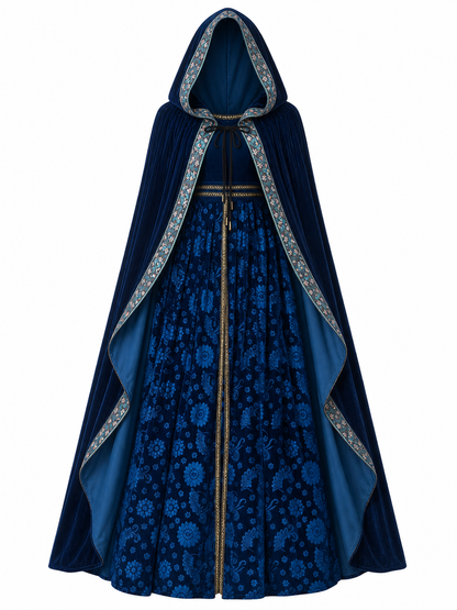 Queen cosplay costume with hood and cape