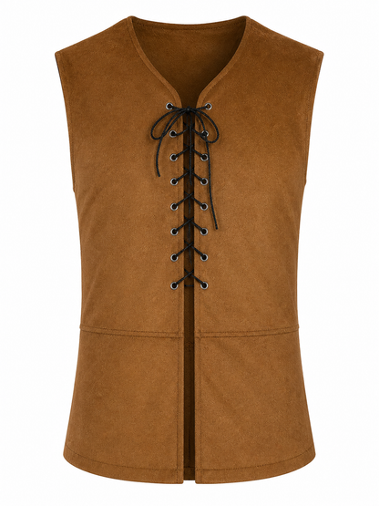 Medieval-Style Lace-Up Vest for Halloween