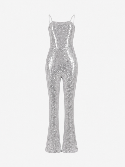 Silver Barbie Sequin Stage Jumpsuit