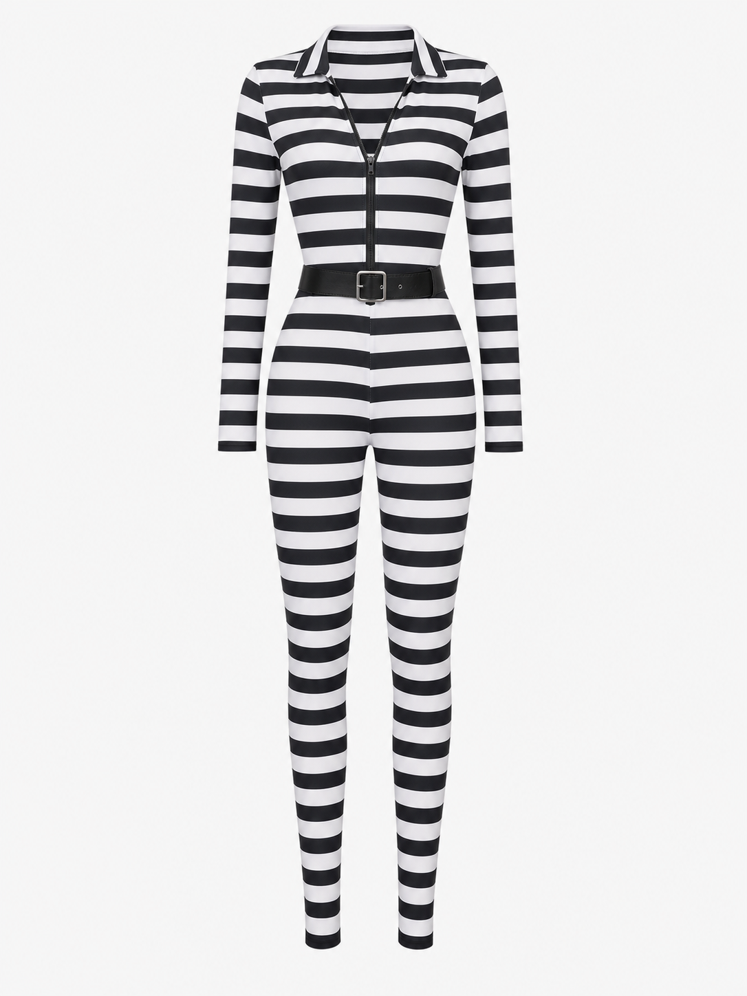 Striped carnival jumpsuit with number print