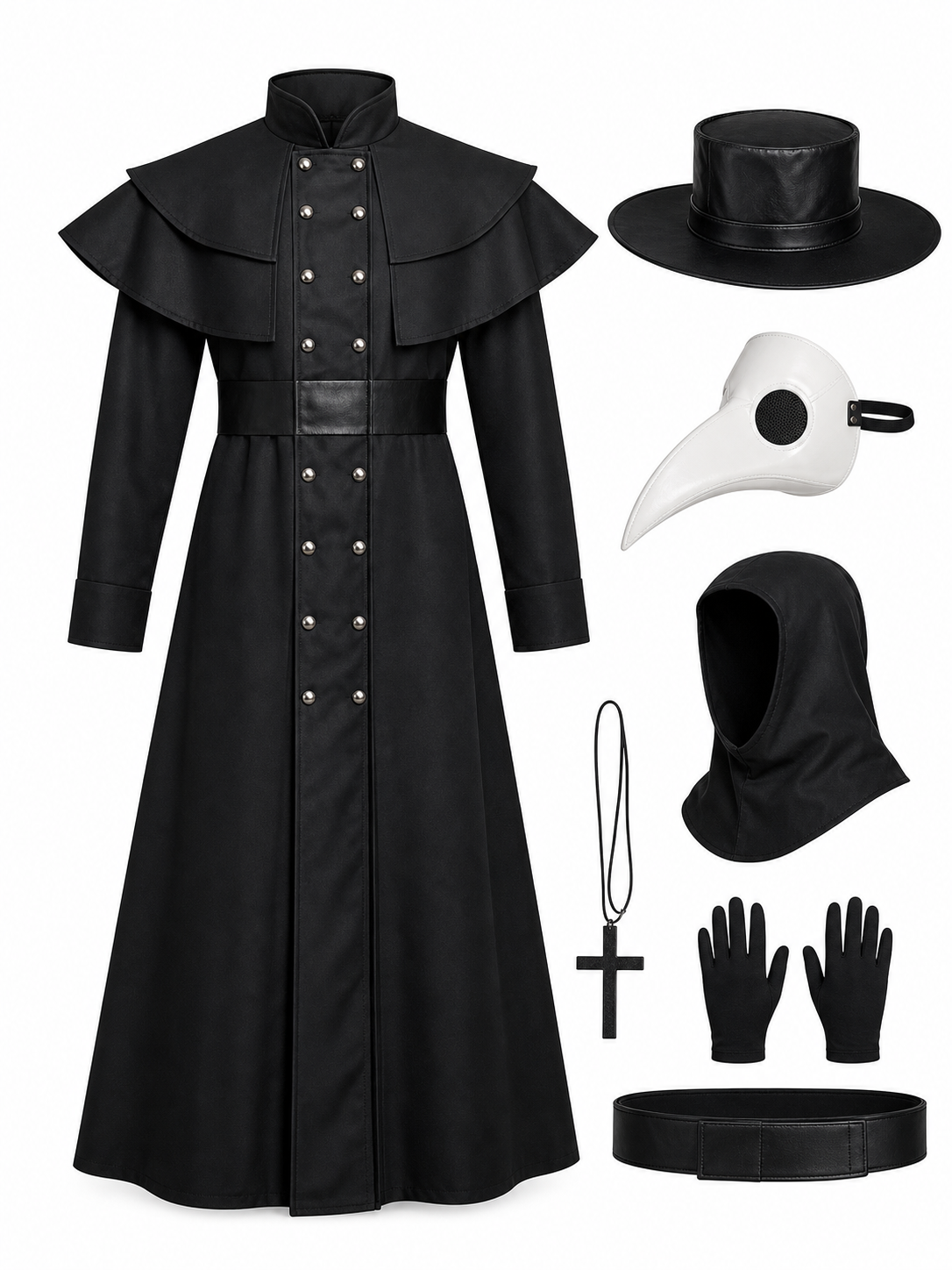 Halloween Plague Doctor Costume with Mask