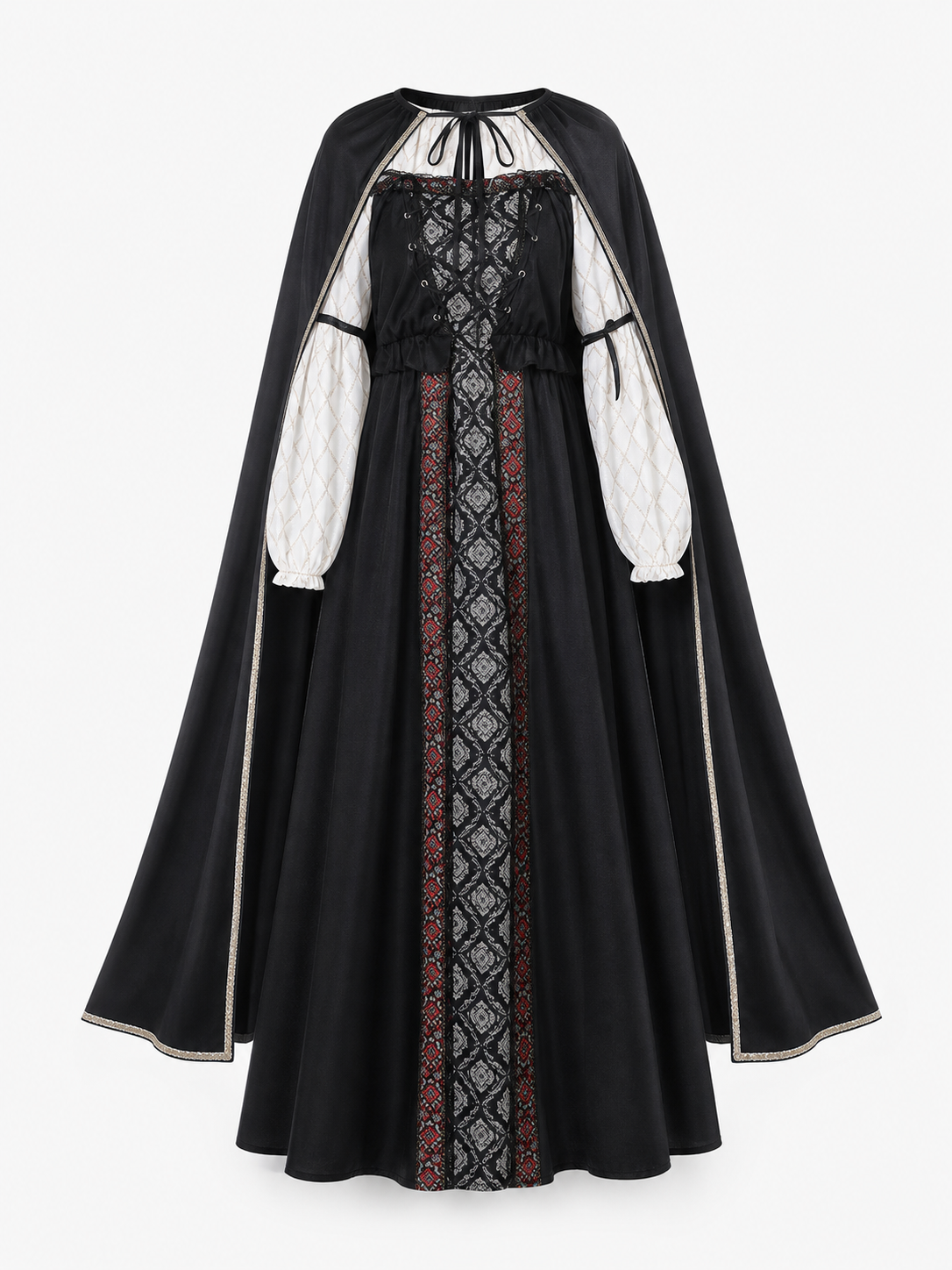 Queen Costume Dress with Cape and Crown