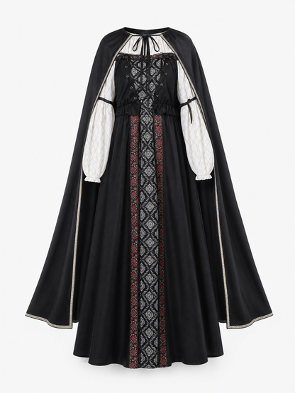 Queen Costume Dress with Cape and Crown